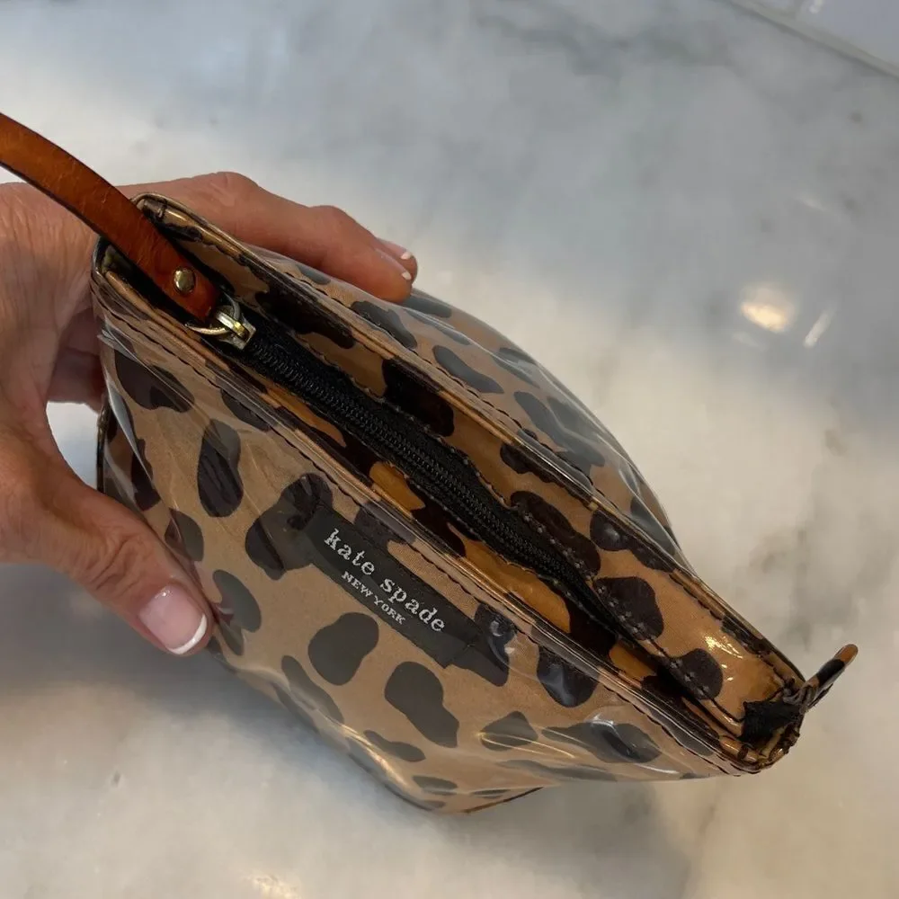 Kate Spade Travel Bag Ocelot Leopard Cheetah Animal Print Cosmetic Case Pouch